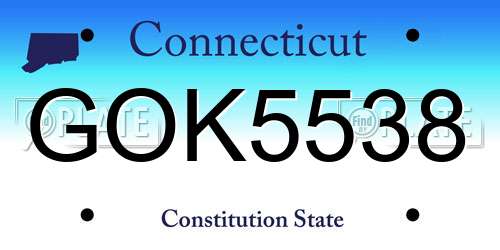 GOK5538 Connecticut License Plate