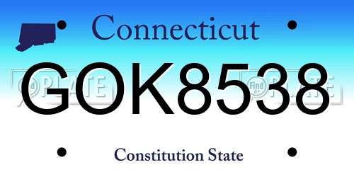 GOK8538 Connecticut License Plate