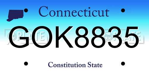 GOK8835 Connecticut License Plate
