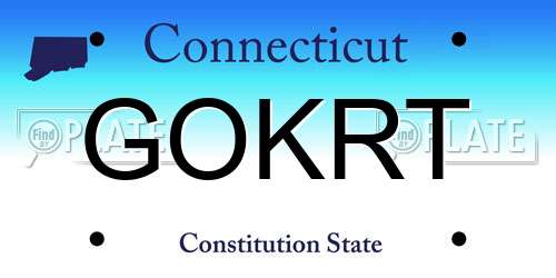 GOKRT Connecticut License Plate