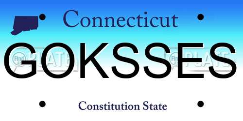 GOKSSES Connecticut License Plate