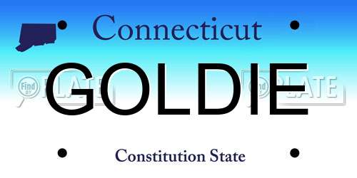 GOLDIE Connecticut License Plate