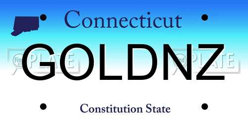 GOLDNZ Connecticut License Plate