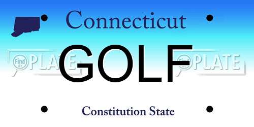 GOLF Connecticut License Plate