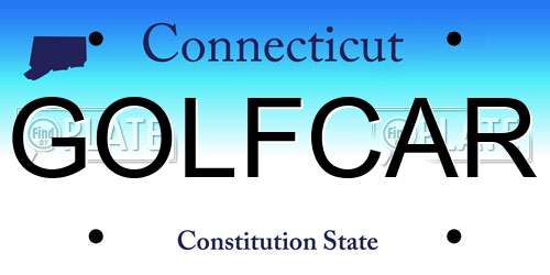 GOLFCAR Connecticut License Plate