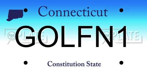 GOLFN1 Connecticut License Plate