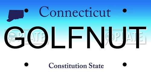 GOLFNUT Connecticut License Plate