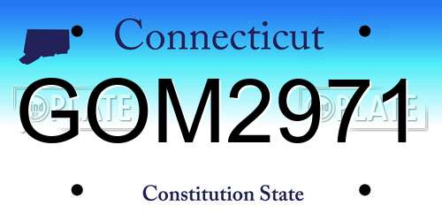 GOM2971 Connecticut License Plate