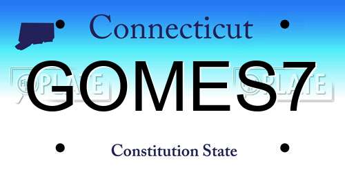 GOMES7 Connecticut License Plate