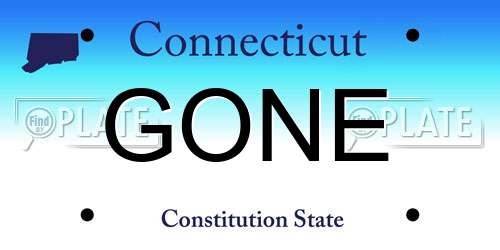GONE Connecticut License Plate