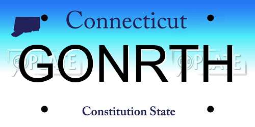 GONRTH Connecticut License Plate