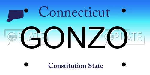 GONZO Connecticut License Plate