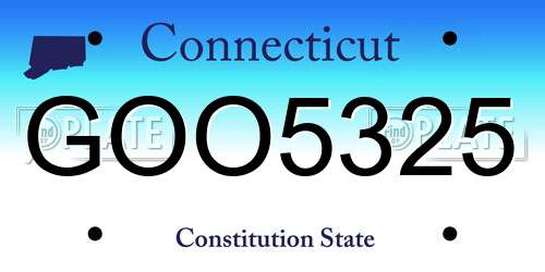 GOO5325 Connecticut License Plate