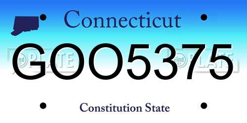 GOO5375 Connecticut License Plate