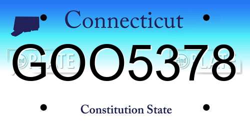 GOO5378 Connecticut License Plate