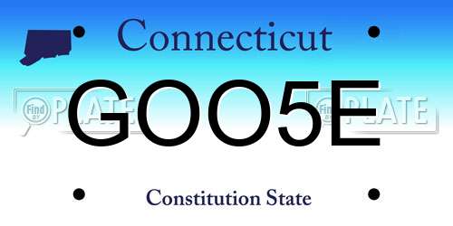 GOO5E Connecticut License Plate