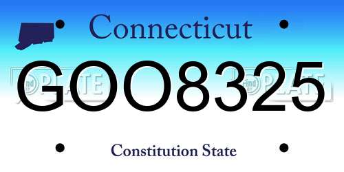 GOO8325 Connecticut License Plate
