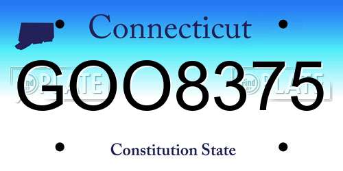 GOO8375 Connecticut License Plate