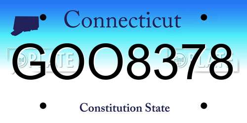 GOO8378 Connecticut License Plate