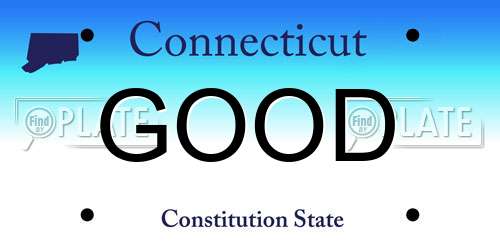 GOOD Connecticut License Plate