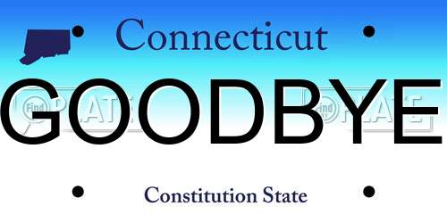 GOODBYE Connecticut License Plate