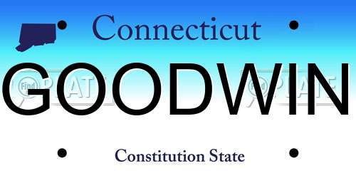 GOODWIN Connecticut License Plate