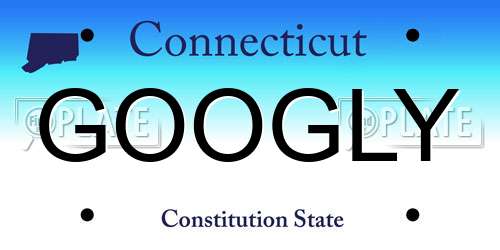 GOOGLY Connecticut License Plate