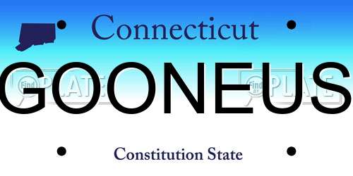 GOONEUS Connecticut License Plate