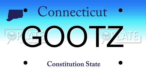 GOOTZ Connecticut License Plate