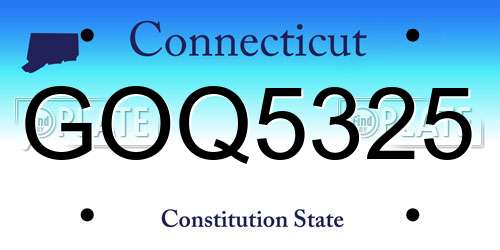 GOQ5325 Connecticut License Plate