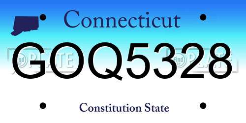 GOQ5328 Connecticut License Plate