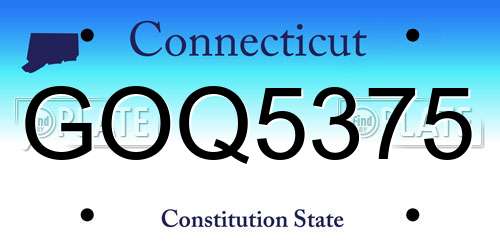 GOQ5375 Connecticut License Plate