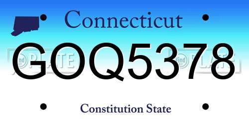 GOQ5378 Connecticut License Plate