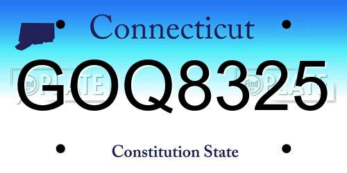 GOQ8325 Connecticut License Plate