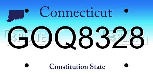GOQ8328 Connecticut License Plate