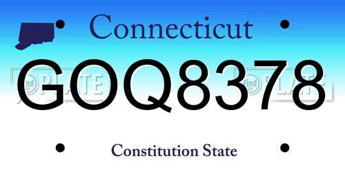 GOQ8378 Connecticut License Plate