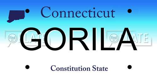 GORILA Connecticut License Plate