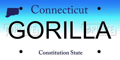 GORILLA Connecticut License Plate