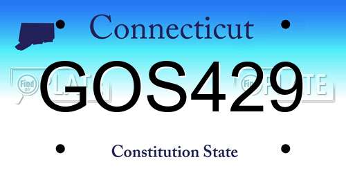 GOS429 Connecticut License Plate