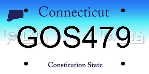 GOS479 Connecticut License Plate