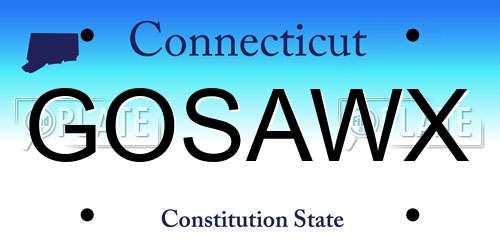 GOSAWX Connecticut License Plate
