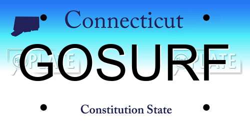 GOSURF Connecticut License Plate