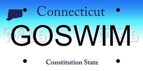 GOSWIM Connecticut License Plate
