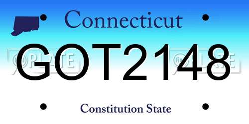 GOT2148 Connecticut License Plate
