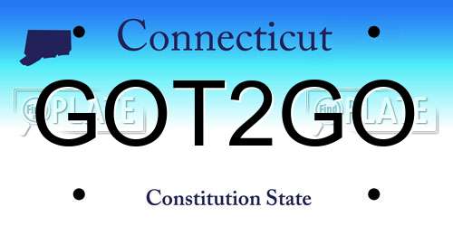 GOT2GO Connecticut License Plate