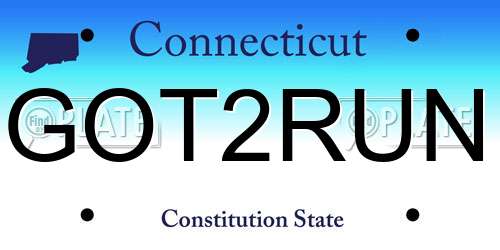 GOT2RUN Connecticut License Plate