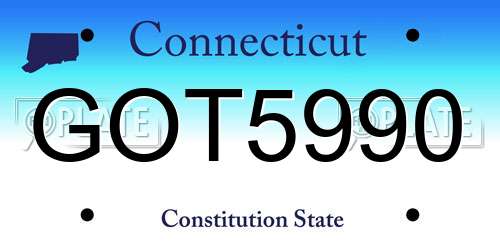 GOT5990 Connecticut License Plate