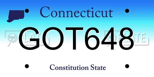 GOT648 Connecticut License Plate