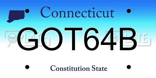 GOT64B Connecticut License Plate