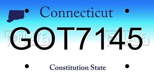 GOT7145 Connecticut License Plate